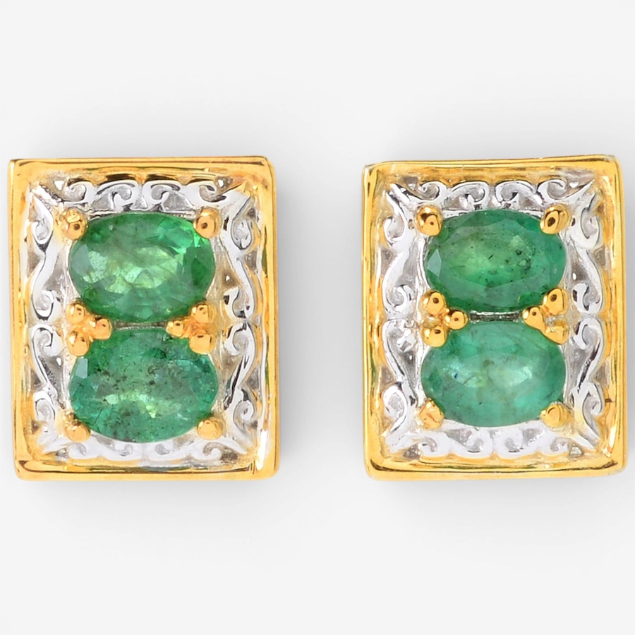 Image 755776.jpg, Product 755-776 / Price $229.99, Gems En Vogue Palladium Silver Emerald Stud Earrings from Gems En Vogue on TSC.ca's Jewellery department