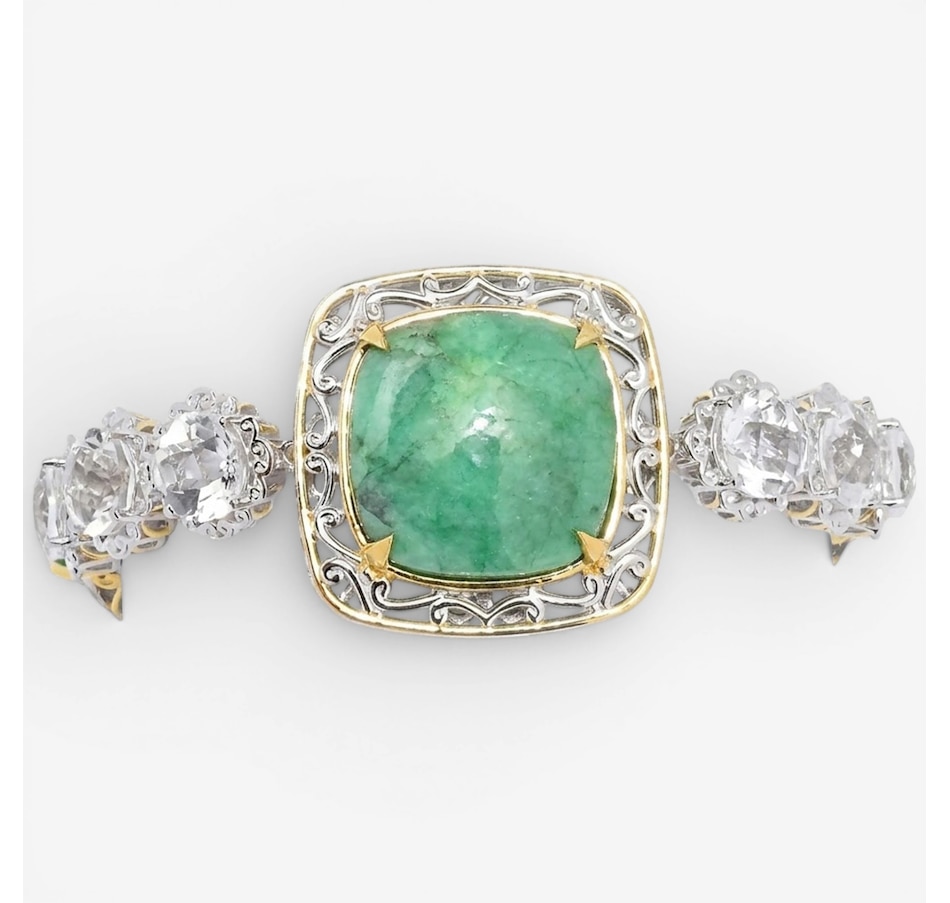 Image 755779.jpg, Product 755-779 / Price $599.99, Gems En Vogue Palladium Silver Royal Jewels Emerald & White Quartz Bracelet from Gems En Vogue on TSC.ca's Jewellery department