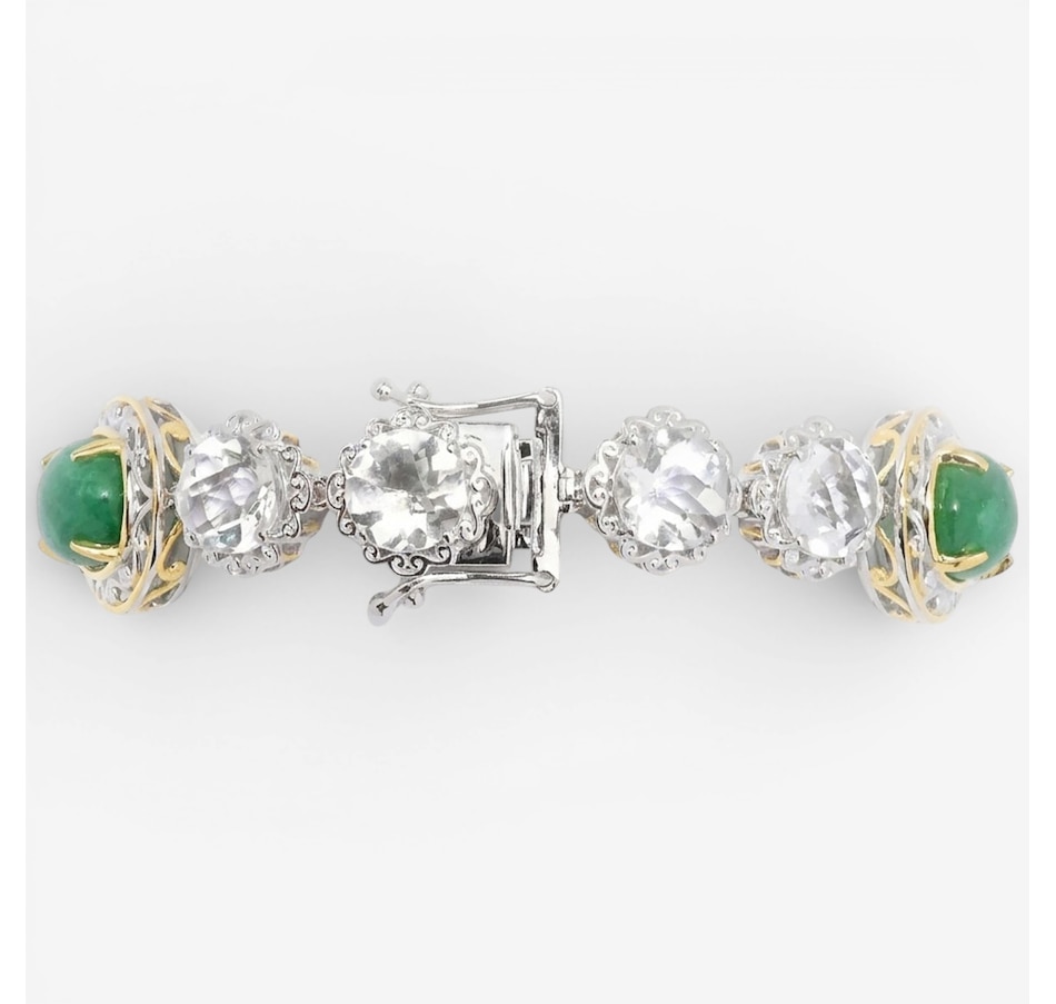 Image 755779_ALTMORE1.jpg, Product 755-779 / Price $599.99, Gems En Vogue Palladium Silver Royal Jewels Emerald & White Quartz Bracelet from Gems En Vogue on TSC.ca's Jewellery department