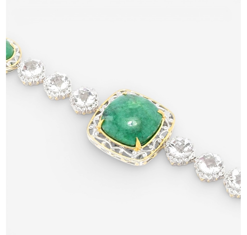 Image 755779_ALTMORE2.jpg, Product 755-779 / Price $599.99, Gems En Vogue Palladium Silver Royal Jewels Emerald & White Quartz Bracelet from Gems En Vogue on TSC.ca's Jewellery department