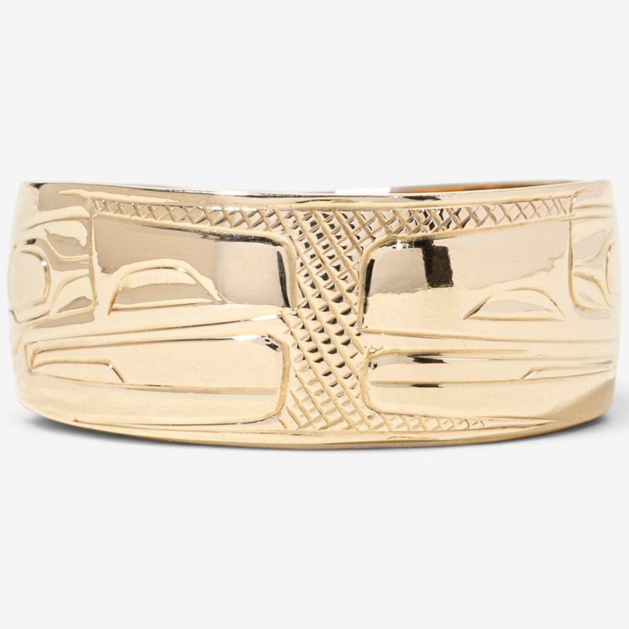 Image 755832.jpg, Product 755-832 / Price $2,200.00, Estate Originals 14K Yellow Gold Indigenous Art Ring, Signed "CH 12/98" from Estate Originals on TSC.ca's Jewellery department