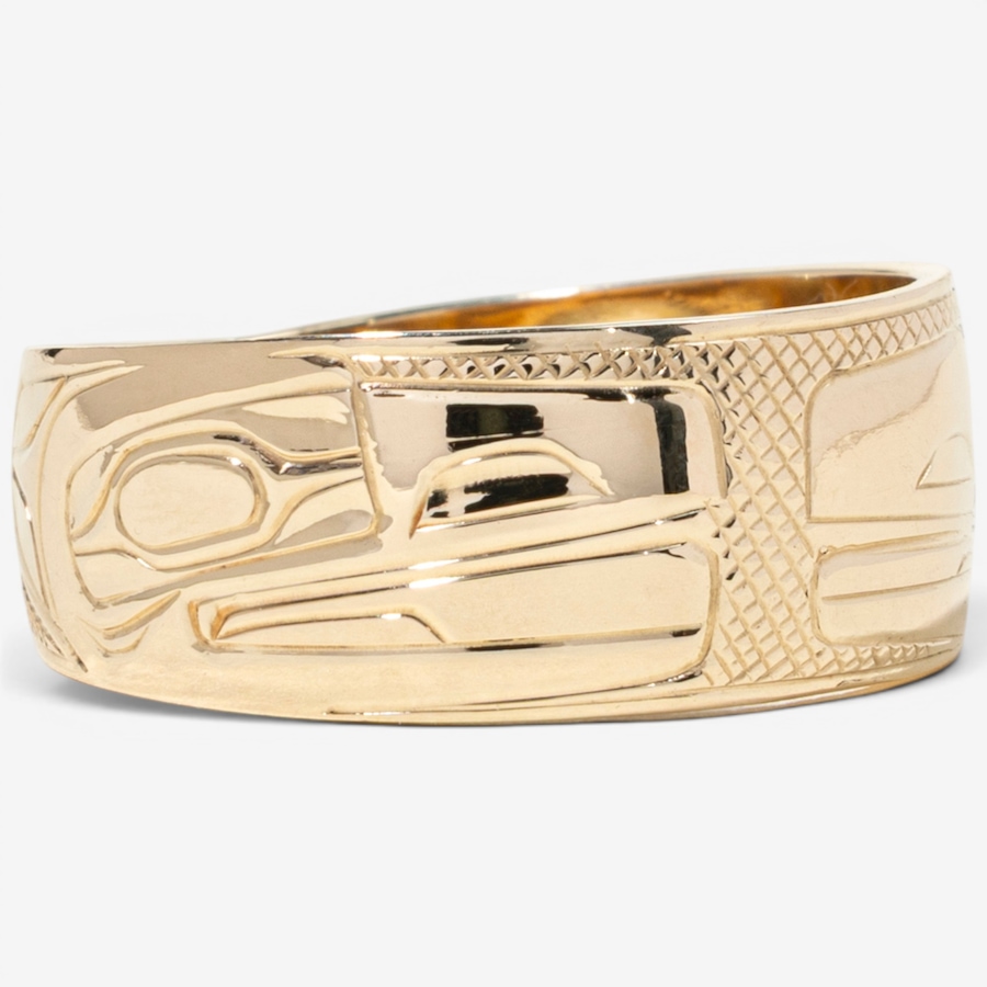 Image 755832_ALTMORE1.jpg, Product 755-832 / Price $2,200.00, Estate Originals 14K Yellow Gold Indigenous Art Ring, Signed "CH 12/98" from Estate Originals on TSC.ca's Jewellery department