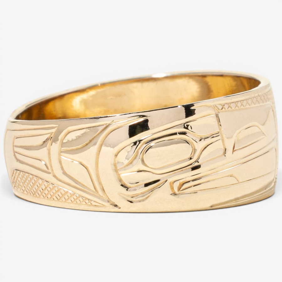 Image 755832_ALTMORE2.jpg, Product 755-832 / Price $2,200.00, Estate Originals 14K Yellow Gold Indigenous Art Ring, Signed "CH 12/98" from Estate Originals on TSC.ca's Jewellery department