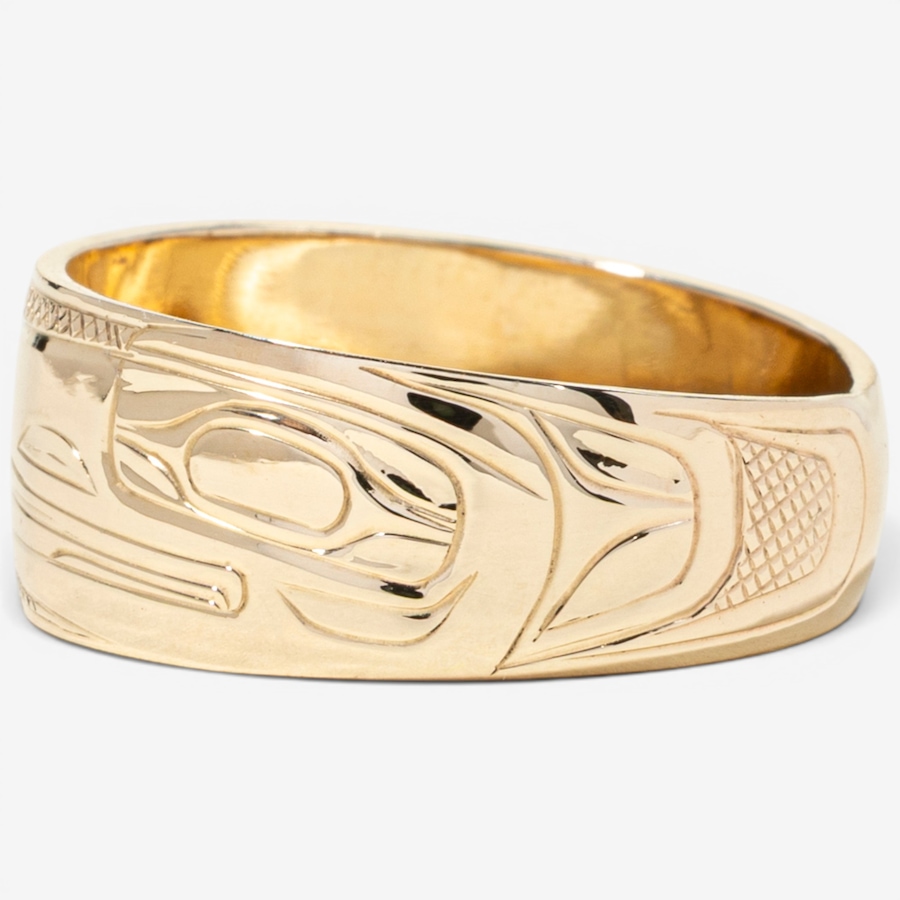 Image 755832_ALTMORE4.jpg, Product 755-832 / Price $2,200.00, Estate Originals 14K Yellow Gold Indigenous Art Ring, Signed "CH 12/98" from Estate Originals on TSC.ca's Jewellery department