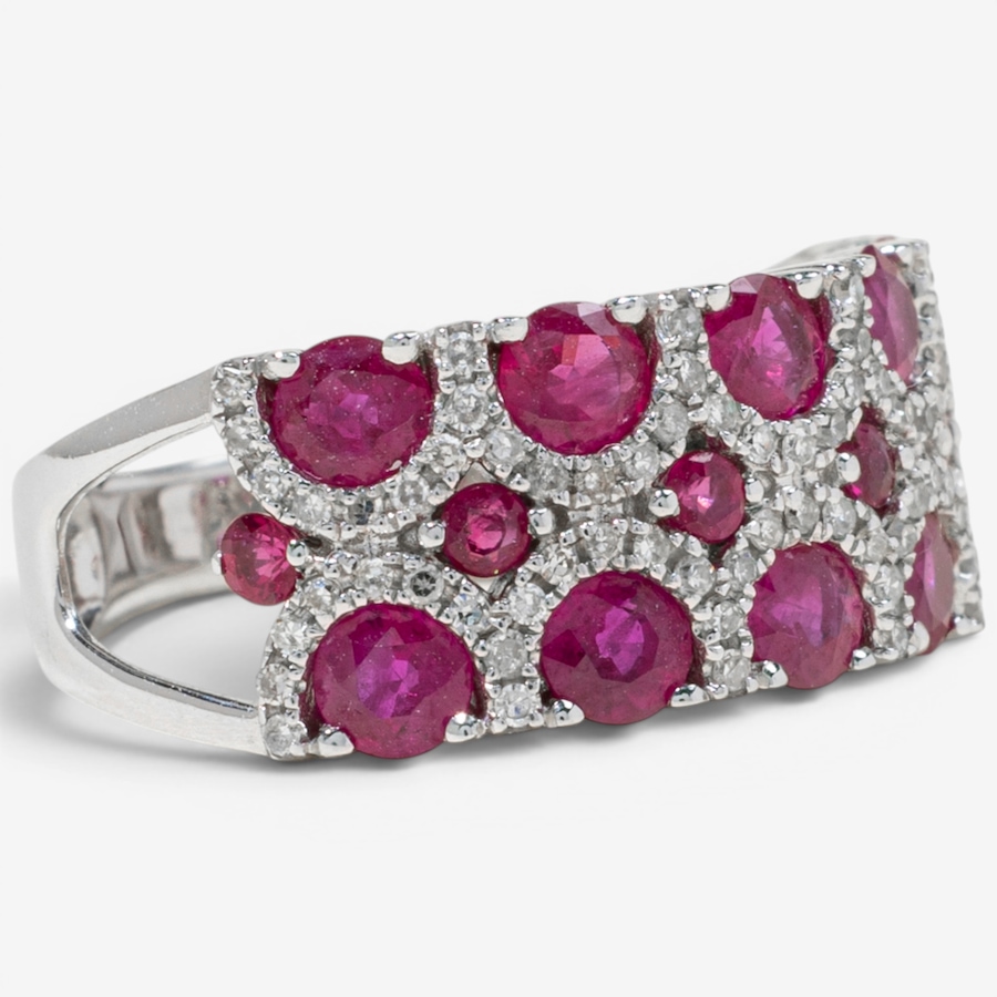 Image 755840_ALTMORE1.jpg, Product 755-840 / Price $2,395.00, Estate Originals 14K White Gold Ruby and Diamond Polka Dot Band Style Ring from Estate Originals on TSC.ca's Jewellery department