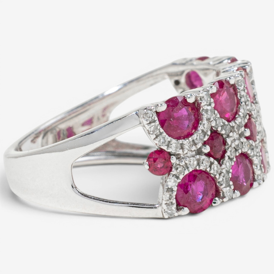 Image 755840_ALTMORE2.jpg, Product 755-840 / Price $2,395.00, Estate Originals 14K White Gold Ruby and Diamond Polka Dot Band Style Ring from Estate Originals on TSC.ca's Jewellery department