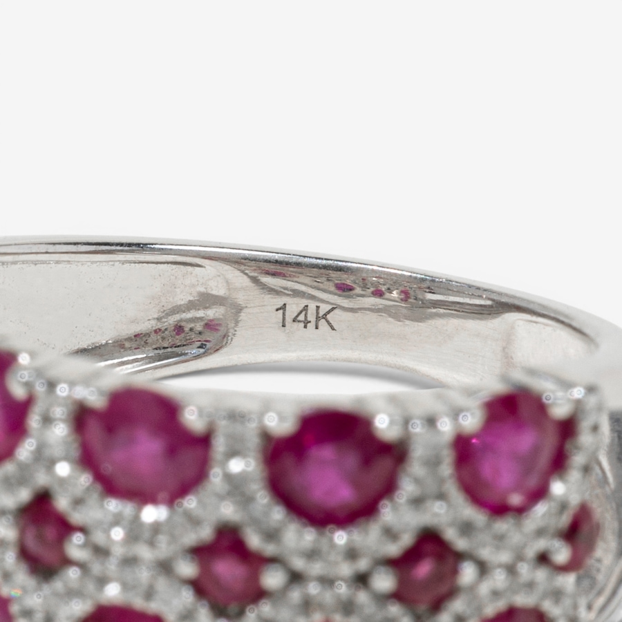 Image 755840_ALTMORE4.jpg, Product 755-840 / Price $2,395.00, Estate Originals 14K White Gold Ruby and Diamond Polka Dot Band Style Ring from Estate Originals on TSC.ca's Jewellery department