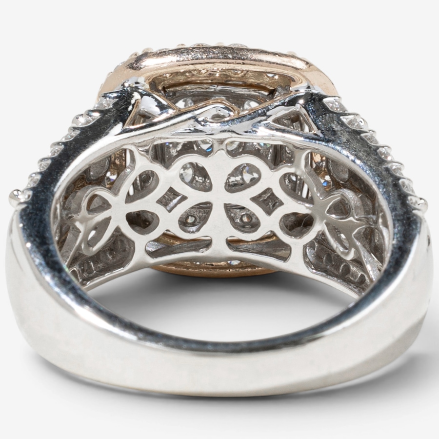 Image 755845_ALTMORE3.jpg, Product 755-845 / Price $5,695.00, Estate Originals 14K White and Rose Gold Fancy Halo Design Diamond Ring with Baguette-Cut Shoulders from Estate Originals on TSC.ca's Jewellery department