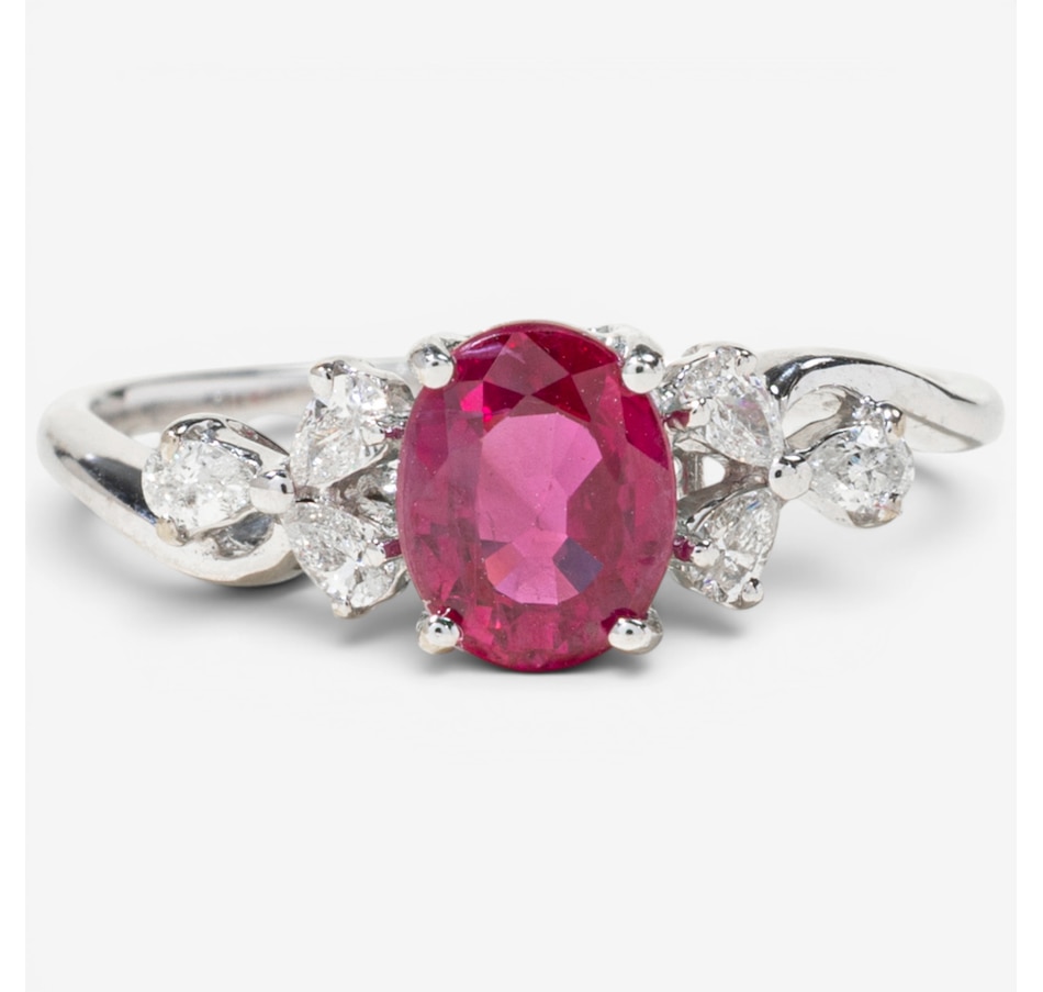 Image 755850.jpg, Product 755-850 / Price $1,988.00, Estate Originals 18K White Gold Ruby and Diamond Swirl Ring from Estate Originals on TSC.ca's Jewellery department