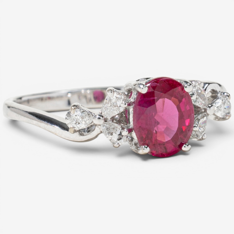 Image 755850_ALTMORE1.jpg, Product 755-850 / Price $2,295.00, Estate Originals 18K White Gold Ruby and Diamond Swirl Ring from Estate Originals on TSC.ca's Jewellery department