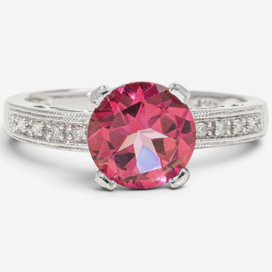 Image 755852.jpg, Product 755-852 / Price $1,195.00, Estate Originals 14K White Gold 1.95-Carat Pink Topaz and Diamond Ring from Estate Originals on TSC.ca's Jewellery department