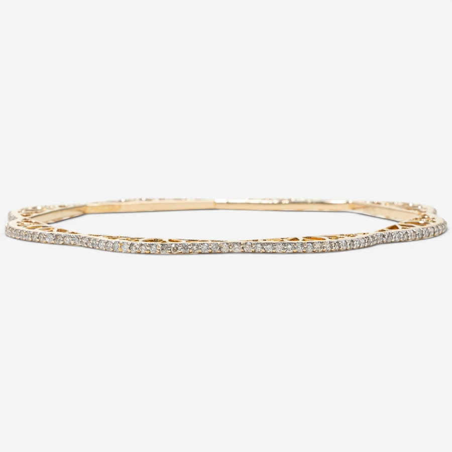 Image 755854_ALTMORE2.jpg, Product 755-854 / Price $7,995.00, Estate Originals 18K Yellow Gold Filigree Diamond Wave Slip on Bangle Bracelet with Filigree from Estate Originals on TSC.ca's Jewellery department