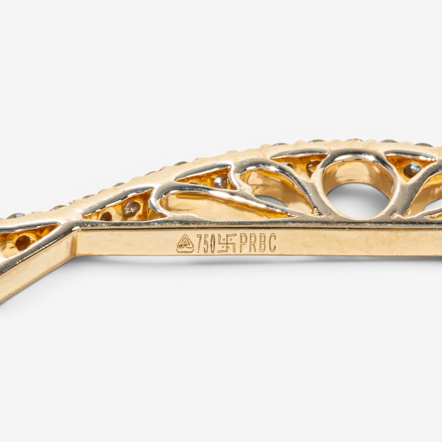 Image 755854_ALTMORE4.jpg, Product 755-854 / Price $7,995.00, Estate Originals 18K Yellow Gold Filigree Diamond Wave Slip on Bangle Bracelet with Filigree from Estate Originals on TSC.ca's Jewellery department
