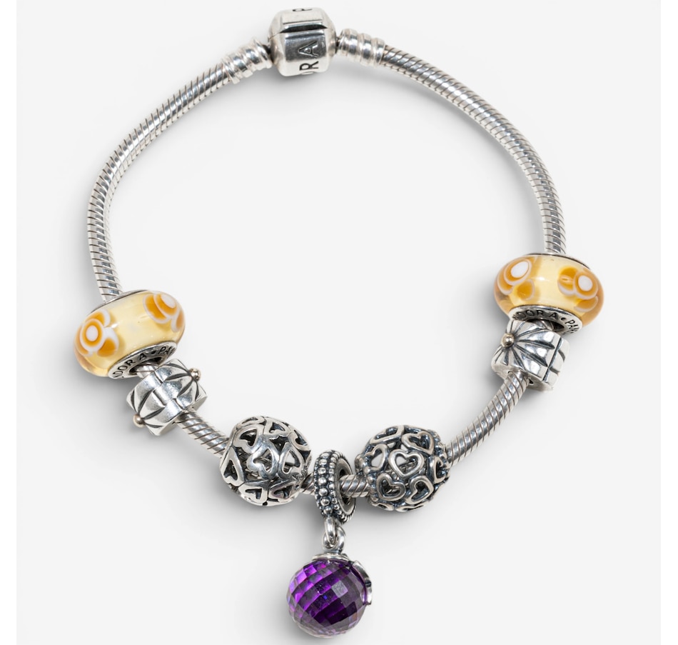Image 755856.jpg, Product 755-856 / Price $450.00, Estate Originals Sterling Silver 7.5" Pandora Moments Bracelet with Charms from Estate Originals on TSC.ca's Jewellery department