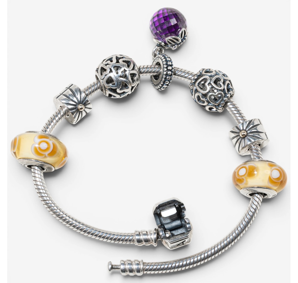Image 755856_ALTMORE2.jpg, Product 755-856 / Price $450.00, Estate Originals Sterling Silver 7.5" Pandora Moments Bracelet with Charms from Estate Originals on TSC.ca's Jewellery department