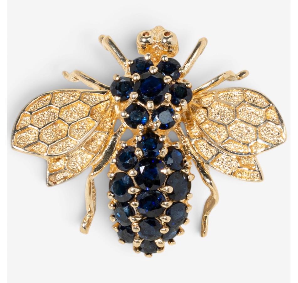 Image 755859.jpg, Product 755-859 / Price $1,788.00, Estate Originals 14K Yellow Gold Sapphire Bee Motif Brooch from Estate Originals on TSC.ca's Jewellery department
