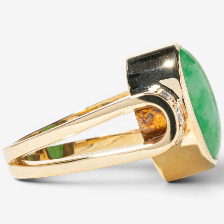 Image 755862_ALTMORE2.jpg, Product 755-862 / Price $6,995.00, Estate Originals 18K Yellow Gold Jadeite Jade and Diamond Ring from Estate Originals on TSC.ca's Jewellery department