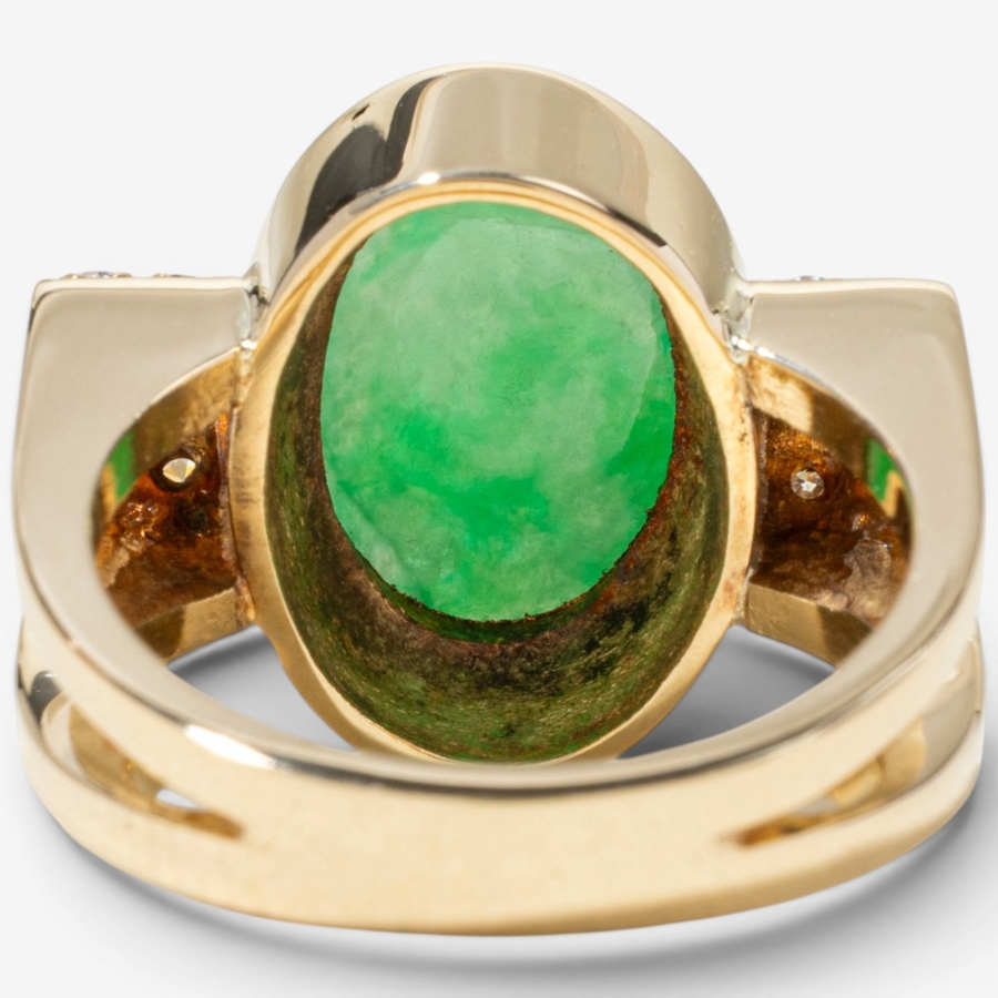 Image 755862_ALTMORE3.jpg, Product 755-862 / Price $6,995.00, Estate Originals 18K Yellow Gold Jadeite Jade and Diamond Ring from Estate Originals on TSC.ca's Jewellery department