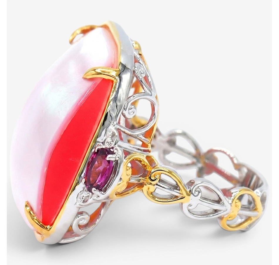 Image 755866_ALTMORE1.jpg, Product 755-866 / Price $299.99, Gems en Vogue Palladium Silver Mabe Pearl and Gemstone Ring from Gems En Vogue on TSC.ca's Jewellery department