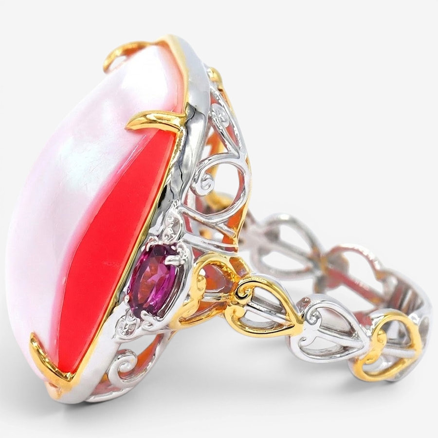 Image 755866_ALTMORE1.jpg, Product 755-866 / Price $379.99, Gems en Vogue Palladium Silver Mabe Pearl and Gemstone Ring from Gems En Vogue on TSC.ca's Jewellery department