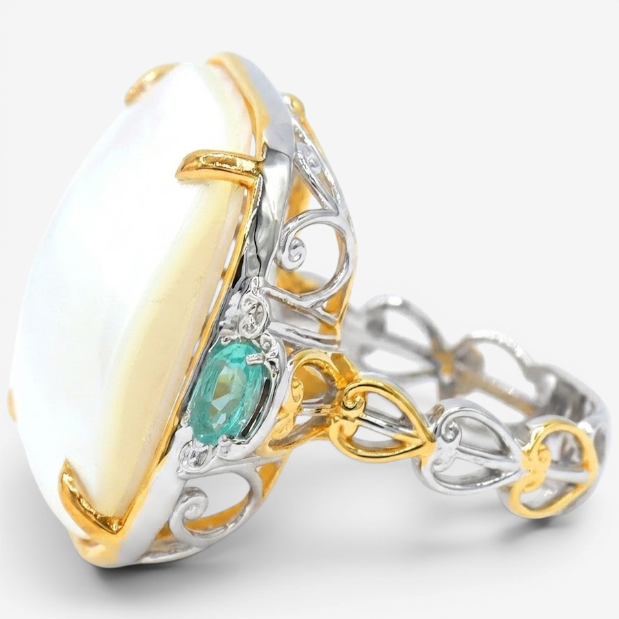 Image 755866_ALTMORE3.jpg, Product 755-866 / Price $379.99, Gems en Vogue Palladium Silver Mabe Pearl and Gemstone Ring from Gems En Vogue on TSC.ca's Jewellery department