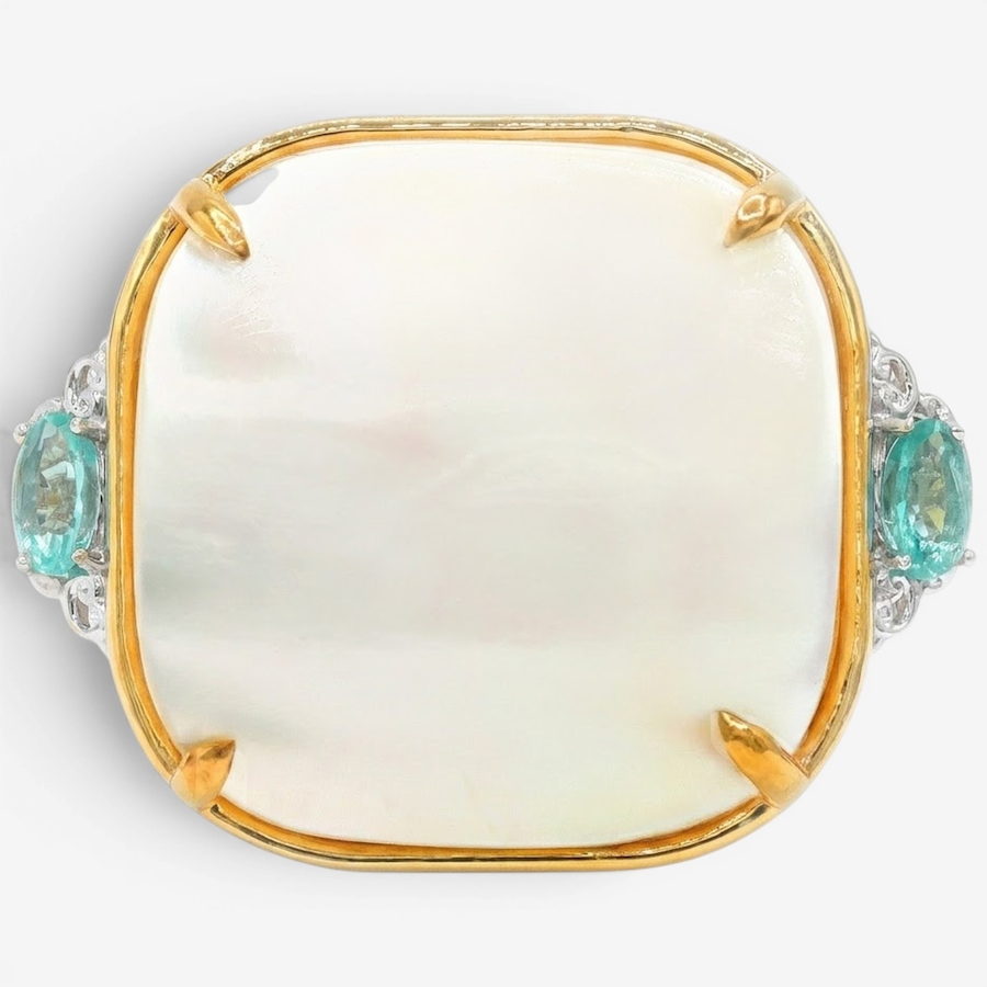 Image 755866_DAPT.jpg, Product 755-866 / Price $379.99, Gems en Vogue Palladium Silver Mabe Pearl and Gemstone Ring from Gems En Vogue on TSC.ca's Jewellery department