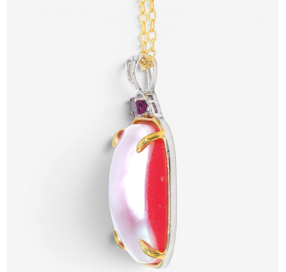 Image 755867_ALTMORE1.jpg, Product 755-867 / Price $299.99, Gems en Vogue Palladium Silver Mabe Pearl and Gemstone Pendant with Chain from Gems En Vogue on TSC.ca's Jewellery department