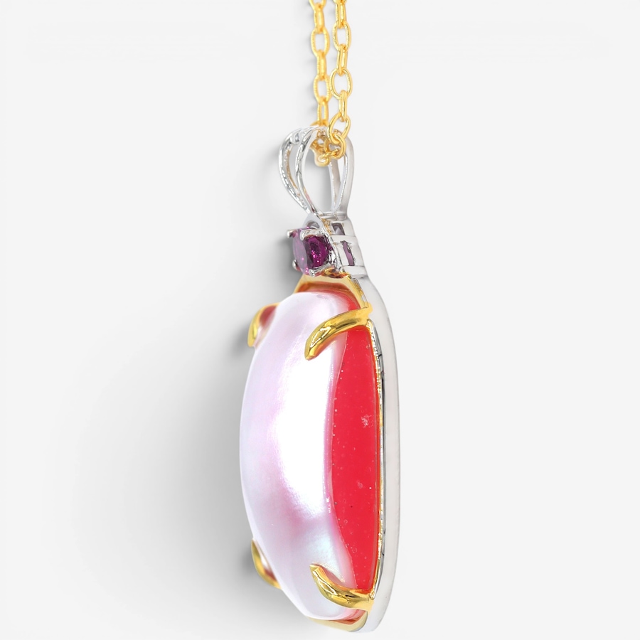 Image 755867_ALTMORE1.jpg, Product 755-867 / Price $379.99, Gems en Vogue Palladium Silver Mabe Pearl and Gemstone Pendant with Chain from Gems En Vogue on TSC.ca's Jewellery department