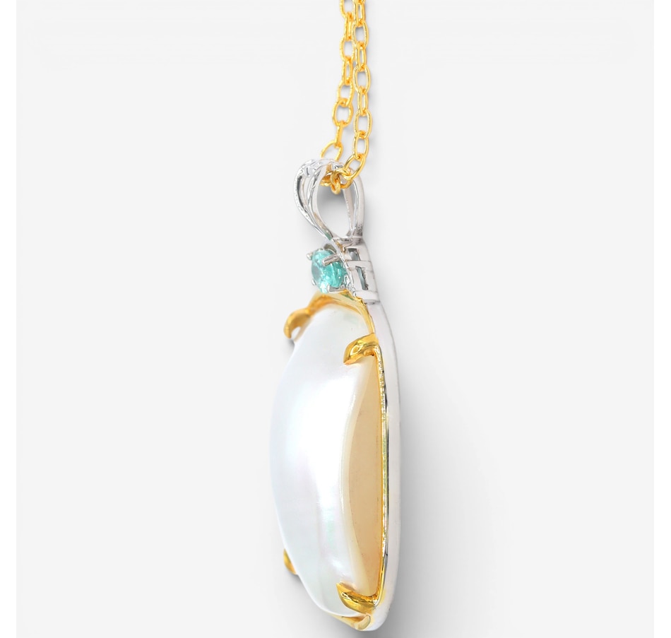 Image 755867_ALTMORE3.jpg, Product 755-867 / Price $299.99, Gems en Vogue Palladium Silver Mabe Pearl and Gemstone Pendant with Chain from Gems En Vogue on TSC.ca's Jewellery department