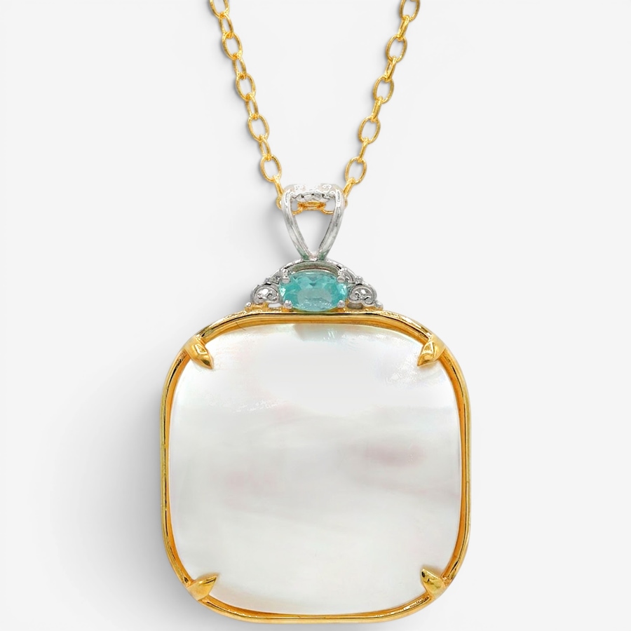 Image 755867_DAPT.jpg, Product 755-867 / Price $379.99, Gems en Vogue Palladium Silver Mabe Pearl and Gemstone Pendant with Chain from Gems En Vogue on TSC.ca's Jewellery department