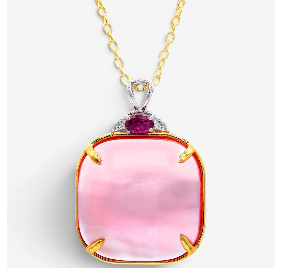 Image 755867_PURGT.jpg, Product 755-867 / Price $299.99, Gems en Vogue Palladium Silver Mabe Pearl and Gemstone Pendant with Chain from Gems En Vogue on TSC.ca's Jewellery department