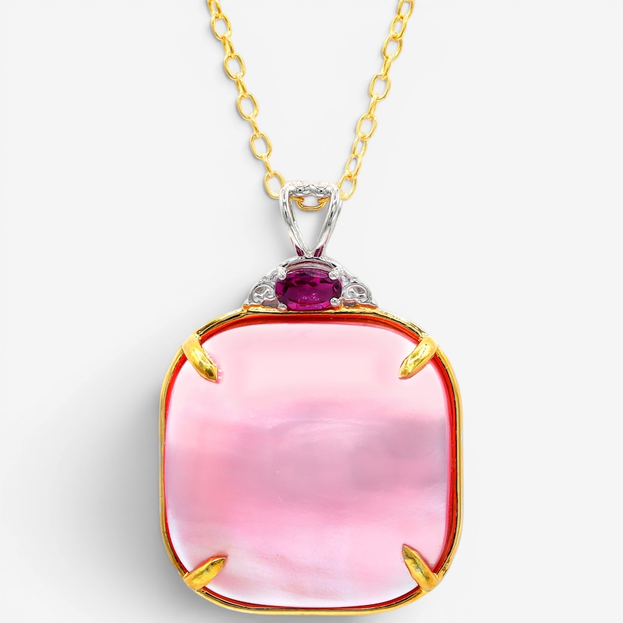 Image 755867_PURGT.jpg, Product 755-867 / Price $379.99, Gems en Vogue Palladium Silver Mabe Pearl and Gemstone Pendant with Chain from Gems En Vogue on TSC.ca's Jewellery department