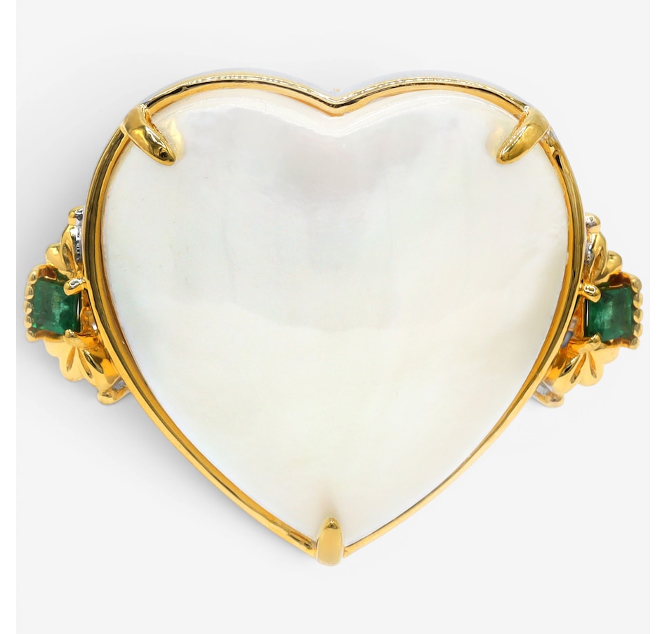Image 755868_EMR.jpg, Product 755-868 / Price $299.99, Gems en Vogue Palladium Silver Mabe Pearl and Gemstone Heart Ring from Gems En Vogue on TSC.ca's Jewellery department