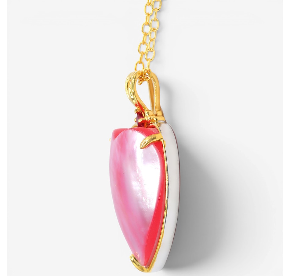 Image 755869_ALTMORE1.jpg, Product 755-869 / Price $299.99, Gems en Vogue Palladium Silver Mabe Pearl and Gemstone Heart Pendant with Chain from Gems En Vogue on TSC.ca's Jewellery department