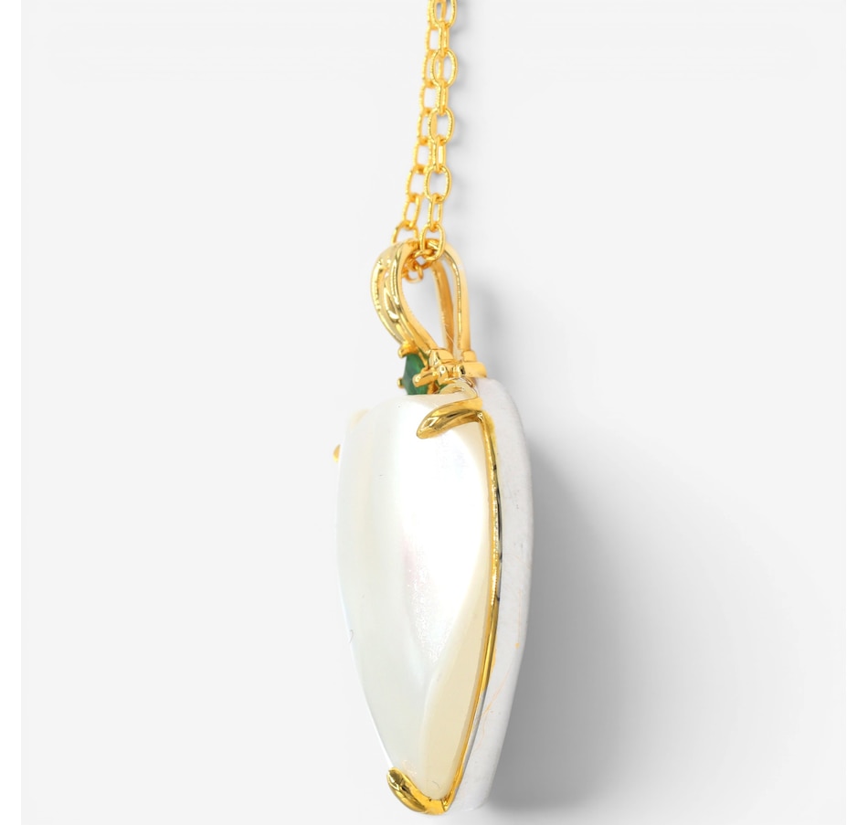 Image 755869_ALTMORE3.jpg, Product 755-869 / Price $299.99, Gems en Vogue Palladium Silver Mabe Pearl and Gemstone Heart Pendant with Chain from Gems En Vogue on TSC.ca's Jewellery department