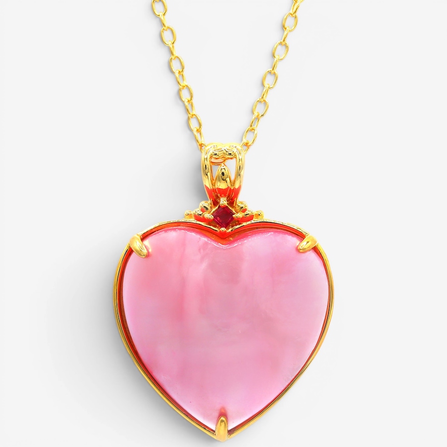 Image 755869_RBY.jpg, Product 755-869 / Price $379.99, Gems en Vogue Palladium Silver Mabe Pearl and Gemstone Heart Pendant with Chain from Gems En Vogue on TSC.ca's Jewellery department