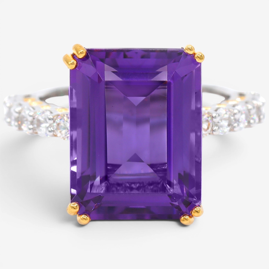 Image 755874.jpg, Product 755-874 / Price $339.99, Gems En Vogue Palladium Silver Amethyst & White Zircon Ring from Gems En Vogue on TSC.ca's Jewellery department