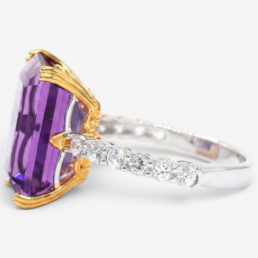 Image 755874_ALTMORE1.jpg, Product 755-874 / Price $339.99, Gems En Vogue Palladium Silver Amethyst & White Zircon Ring from Gems En Vogue on TSC.ca's Jewellery department