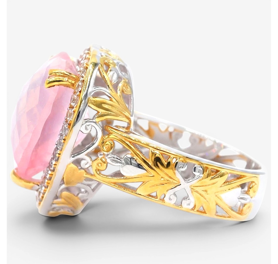 Image 755875_ALTMORE1.jpg, Product 755-875 / Price $299.99, Gems En Vogue Palladium Silver Rose Quartz & White Zircon Heart Ring from Gems En Vogue on TSC.ca's Jewellery department