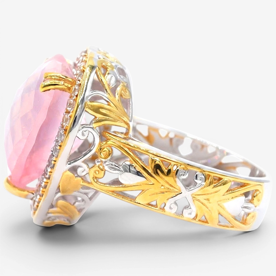 Image 755875_ALTMORE1.jpg, Product 755-875 / Price $339.99, Gems En Vogue Palladium Silver Rose Quartz & White Zircon Heart Ring from Gems En Vogue on TSC.ca's Jewellery department