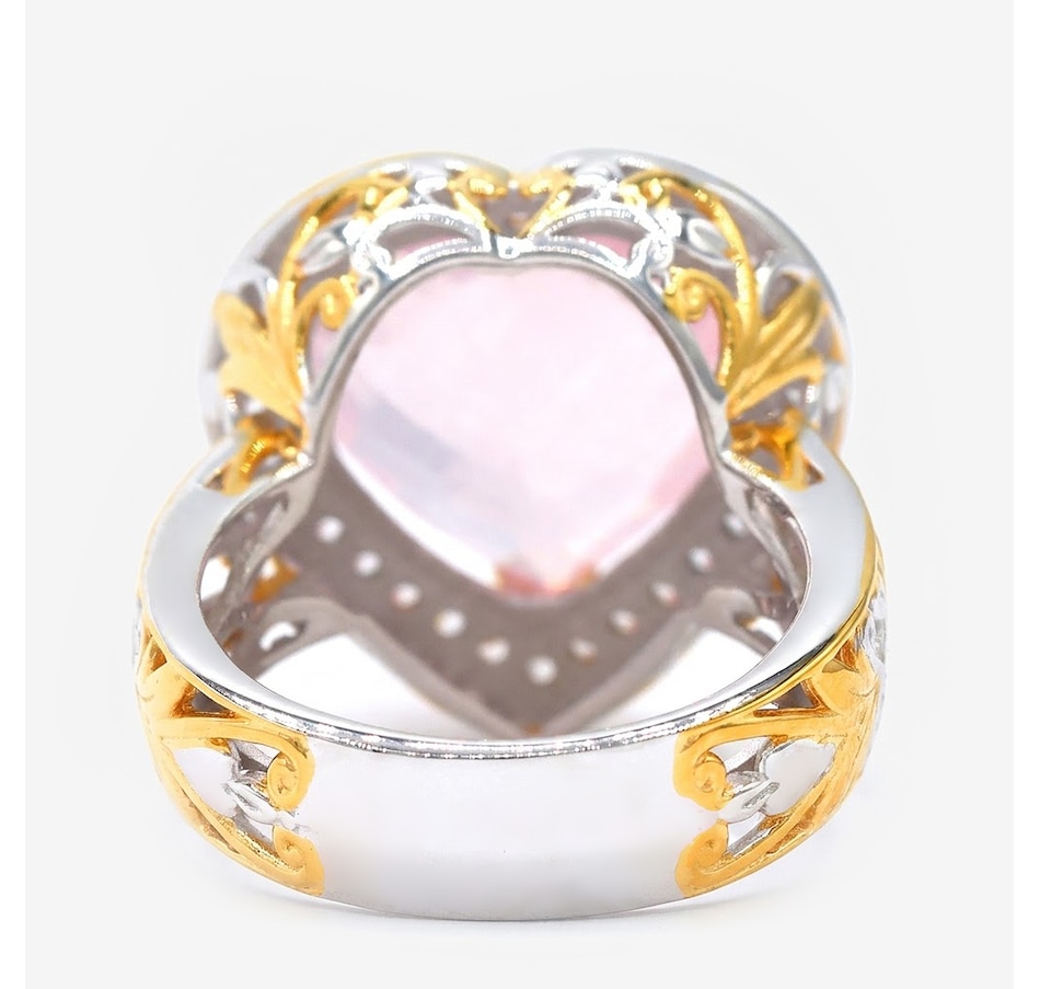 Image 755875_ALTMORE2.jpg, Product 755-875 / Price $299.99, Gems En Vogue Palladium Silver Rose Quartz & White Zircon Heart Ring from Gems En Vogue on TSC.ca's Jewellery department