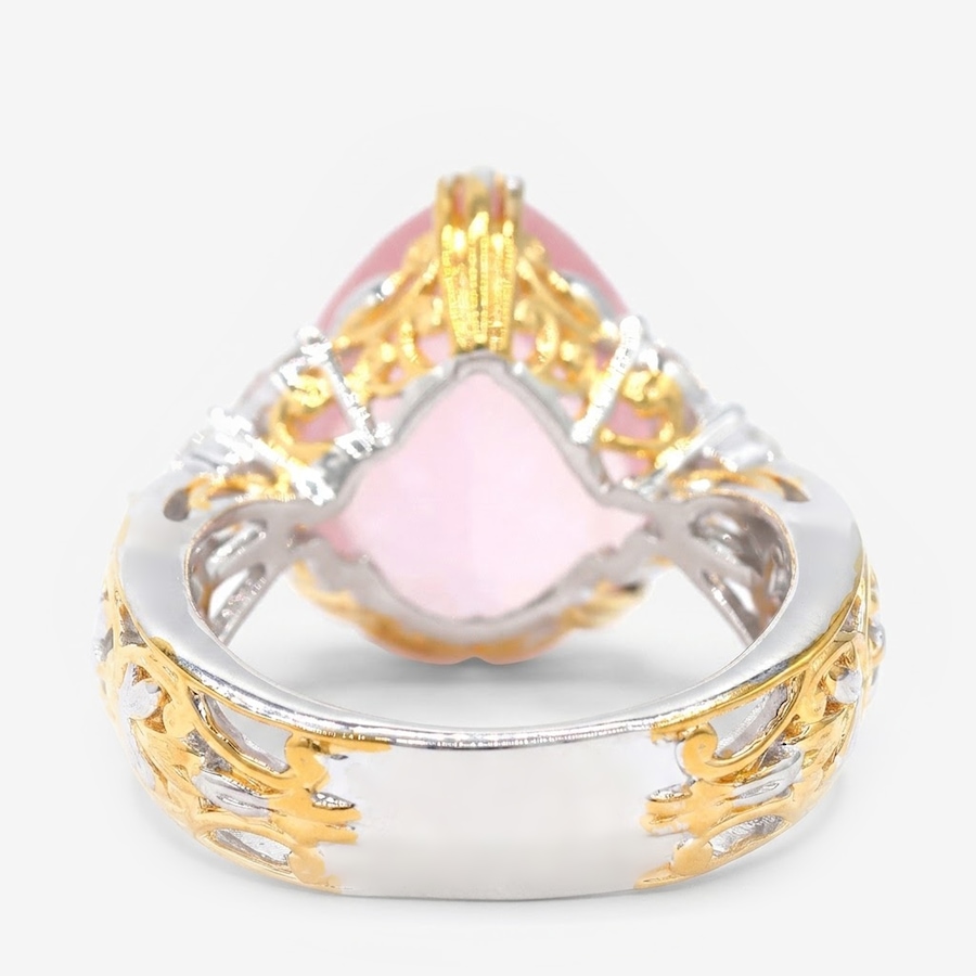 Image 755877_ALTMORE2.jpg, Product 755-877 / Price $389.99, Gems En Vogue Palladium Silver Pear Shape Rose Quartz & White Zircon Ring from Gems En Vogue on TSC.ca's Jewellery department