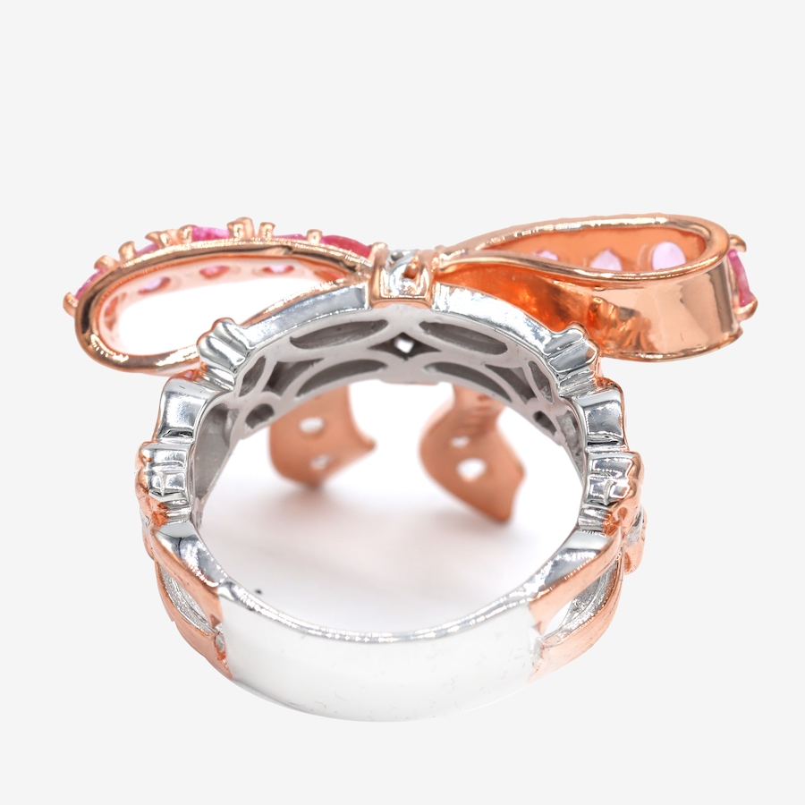 Image 755887_ALTMORE10.jpg, Product 755-887 / Price $229.99, Gems En Vogue Palladium Silver Pink Sapphire & White Zircon Bow Ring from Gems En Vogue on TSC.ca's Jewellery department