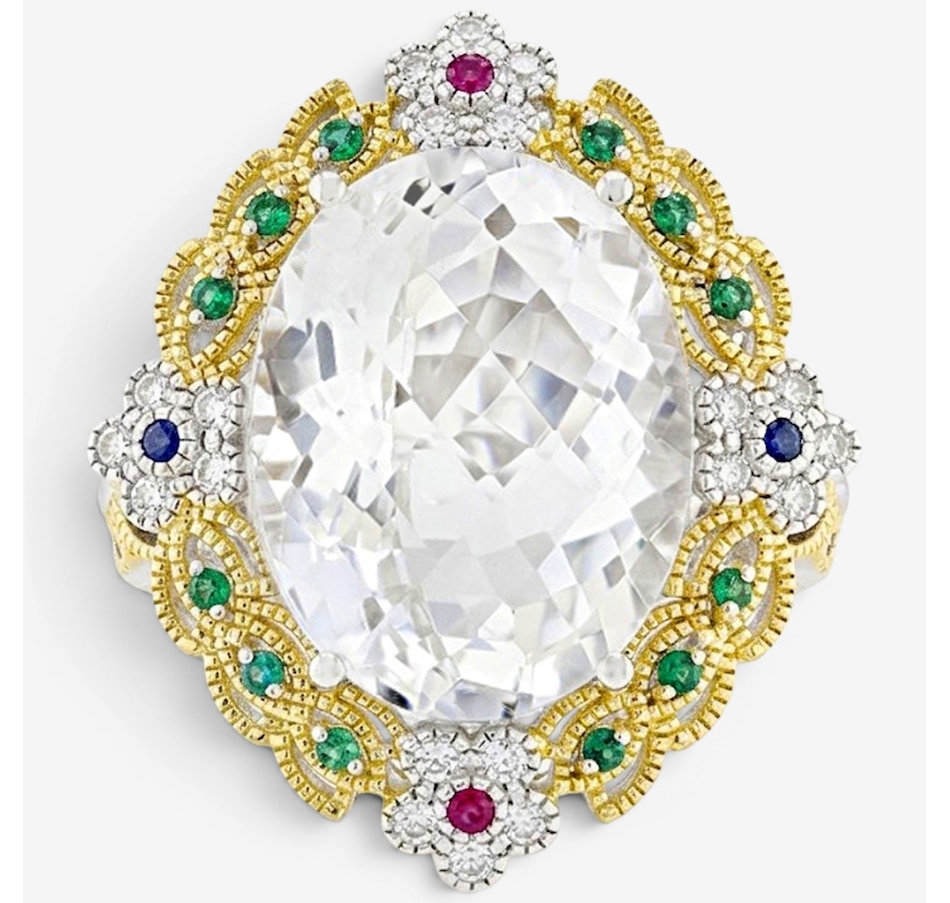 Image 755888.jpg, Product 755-888 / Price $249.99, Gems En Vogue Palladium Silver White Quartz & Precious Gemstone Ring from Gems En Vogue on TSC.ca's Jewellery department