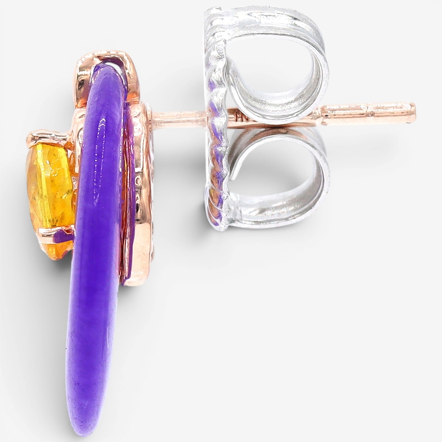 Image 755892_ALTMORE1.jpg, Product 755-892 / Price $114.99, Palladium Silver Yellow Sapphire & Purple Chalcedony Earrings from Gems En Vogue on TSC.ca's Jewellery department