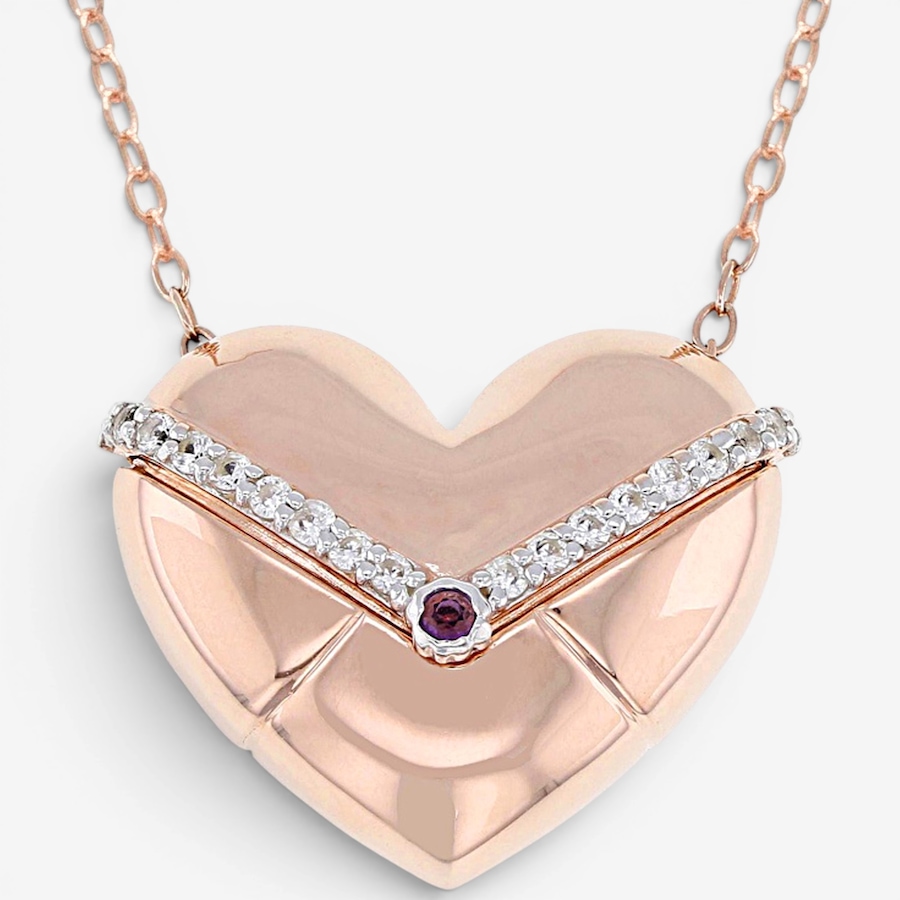 Image 755894.jpg, Product 755-894 / Price $199.99, Gems En Vogue Palladium Silver Amethyst & White Zircon Open Heart Necklace from Gems En Vogue on TSC.ca's Jewellery department