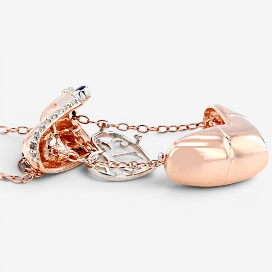 Image 755894_ALTMORE1.jpg, Product 755-894 / Price $199.99, Gems En Vogue Palladium Silver Amethyst & White Zircon Open Heart Necklace from Gems En Vogue on TSC.ca's Jewellery department