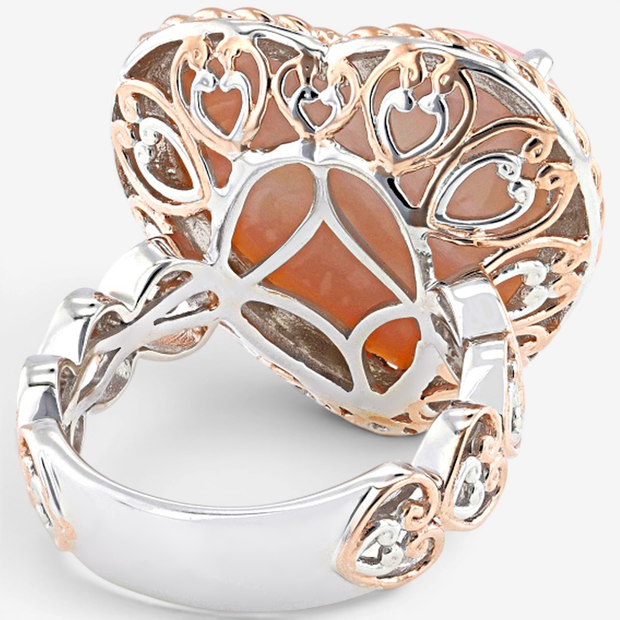 Image 755900_ALTMORE1.jpg, Product 755-900 / Price $199.99, Gems En Vogue Palladium Silver Pink Conch Shell Heart Ring from Gems En Vogue on TSC.ca's Jewellery department