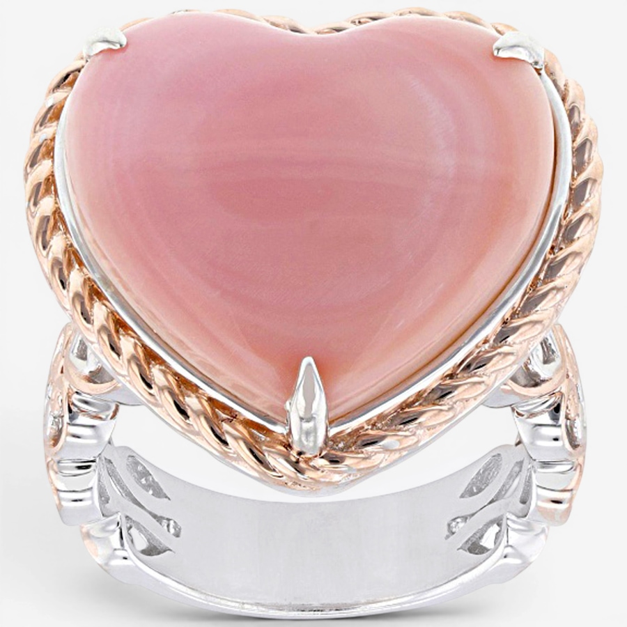 Image 755900_ALTMORE2.jpg, Product 755-900 / Price $199.99, Gems En Vogue Palladium Silver Pink Conch Shell Heart Ring from Gems En Vogue on TSC.ca's Jewellery department