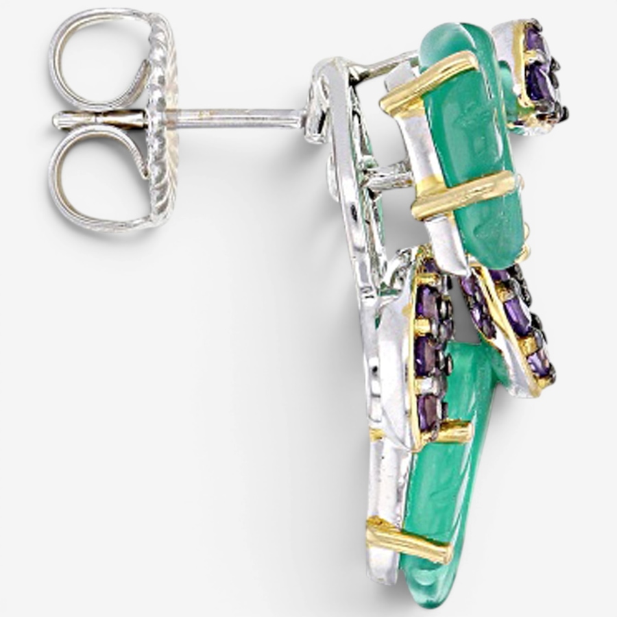 Image 755903_ALTMORE1.jpg, Product 755-903 / Price $339.99, Gems En Vogue Palladium Silver Green Agate & Amethyst Earrings from Gems En Vogue on TSC.ca's Jewellery department